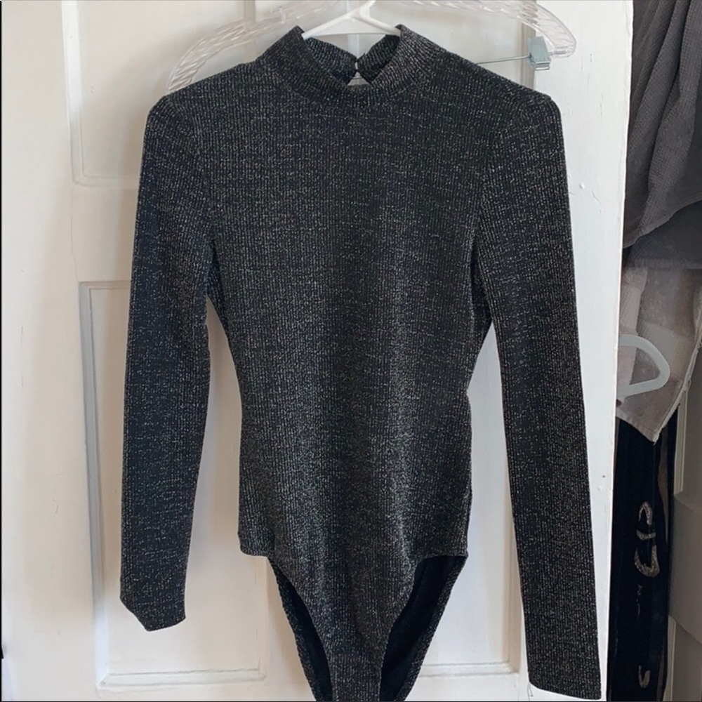 Mock neck sequin body suit
